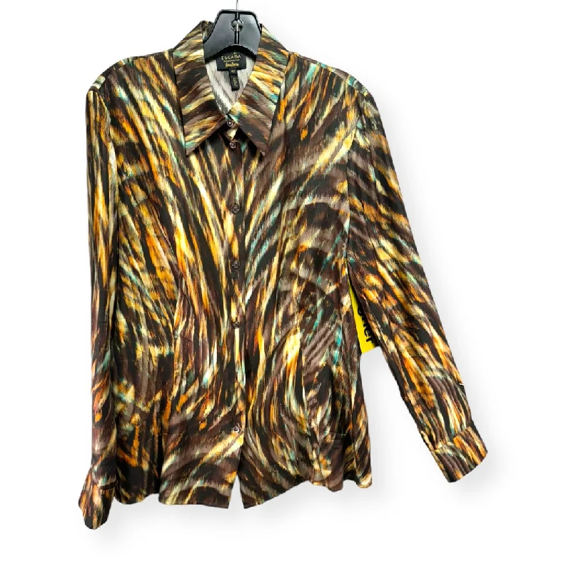 Early Access Multi-colored Blouse Luxury Designer Escada, Size 10