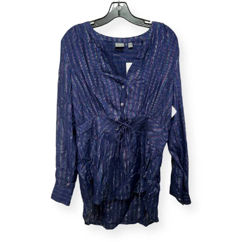 Clearance Sale Multi-colored Top Long Sleeve New York And Co, Size M