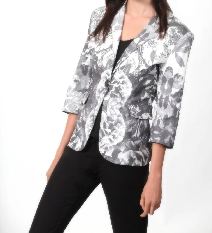 Today's Special Natural Kaleidoscope Blazer In Ivory/gray