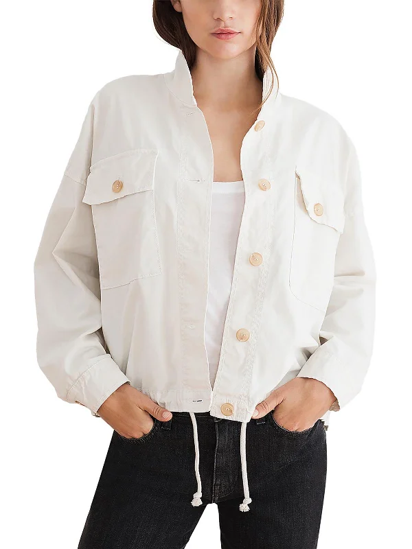 Take Advantage Nicola Womens Collar Pockets Utility Jacket