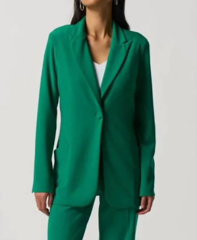 New Deals Notched Collar Blazer In Kelly Green