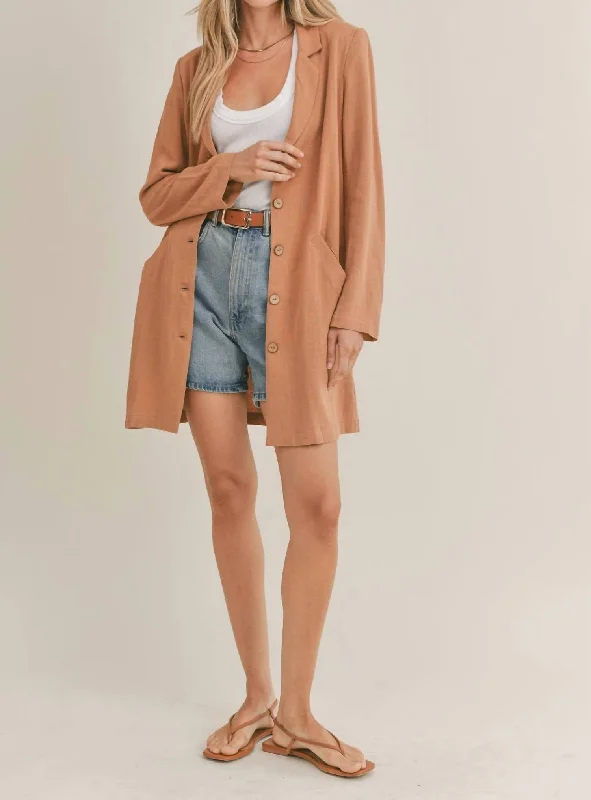 Deal Zone Out West Blazer In Tan