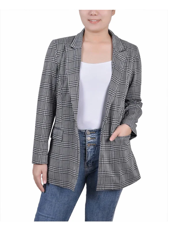 Exclusive Savings Petites Womens Houndstooth Business One-Button Blazer