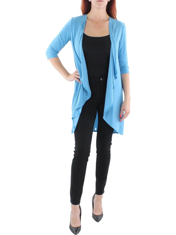 Limited Availability Petites Womens Knit Drapey Duster Blazer