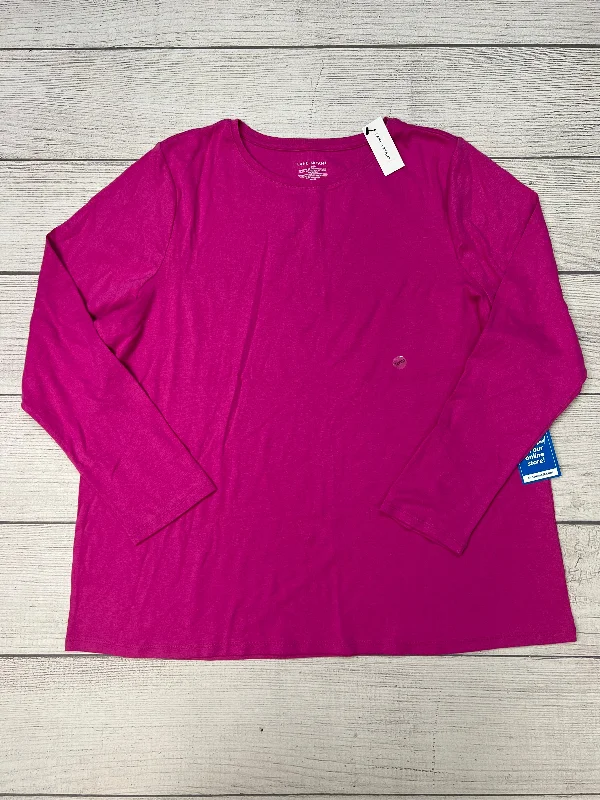 New Deals Pink Top Long Sleeve Basic Lane Bryant, Size Xxl