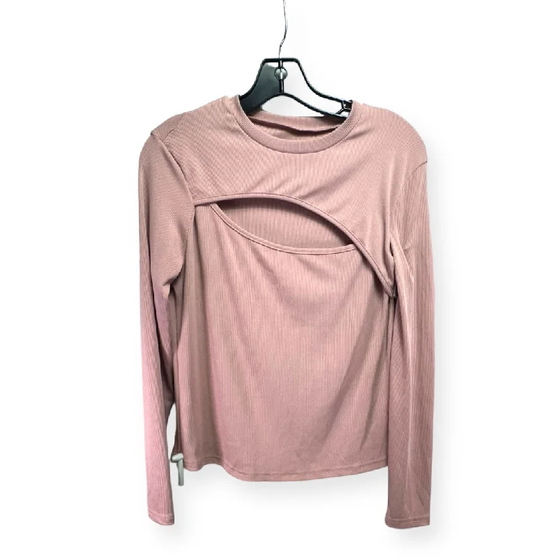 Low Prices Pink Top Long Sleeve Shein, Size M