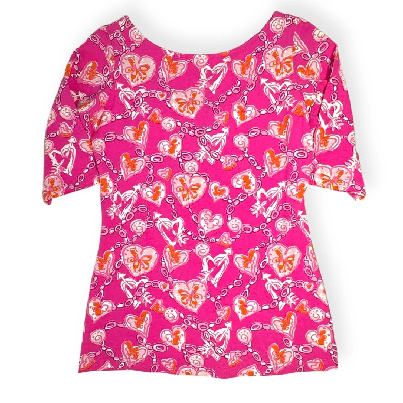 Limited Availability Pink Top Short Sleeve Designer Barbara Gerwit, Size S