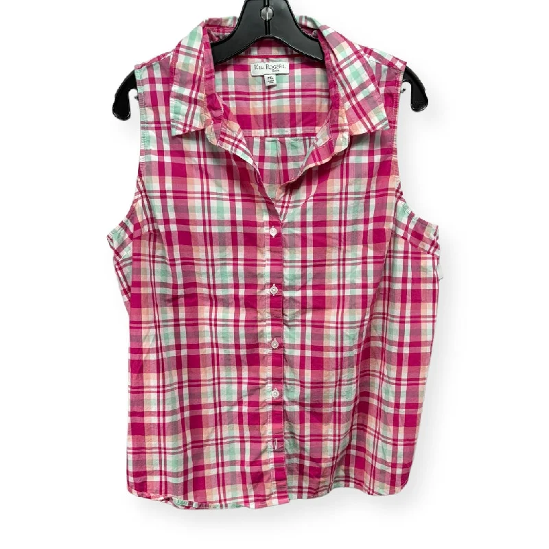 Deep Discounts Plaid Top Sleeveless Kim Rogers, Size Petite   Xl