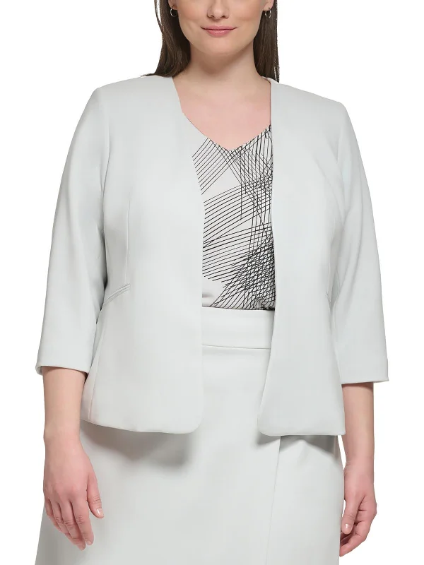 Savings Alert Plus Womens Collarless f Open-Front Blazer