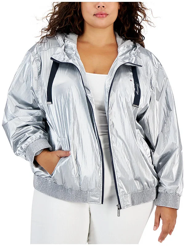 Season Finale Sale Plus Womens Logo Nylon Windbreaker Jacket