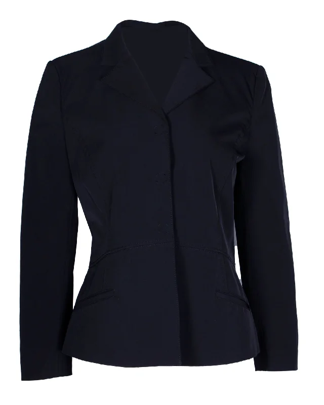 Factory Direct Sale Prada Single-Breasted Blazer in Black Polyester