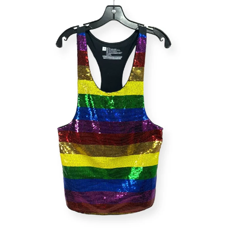 Loyalty Reward Rainbow Sequined Print Top Sleeveless Target, Size Xs