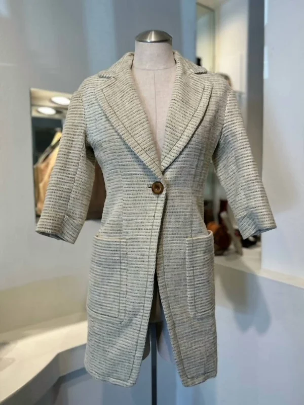 Can't Miss Rawsilk Tweed Coat In Twinkle