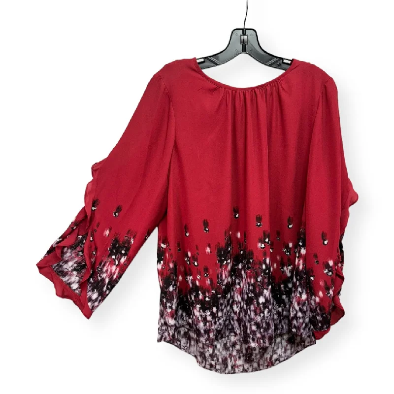 Today’s Deal Red Top Long Sleeve Simply Vera, Size L