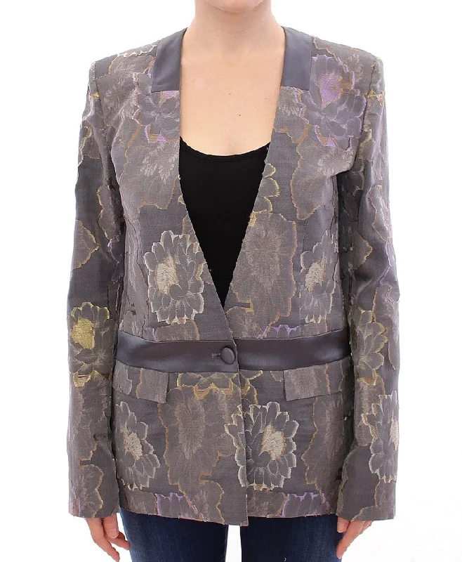 Incredible Offers Roberto Fragata  Silk Floral Cotton Women's Blazer