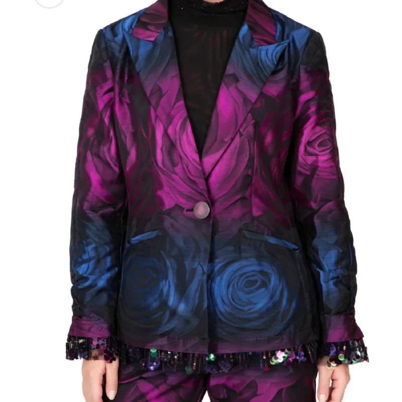 Price Slash Rose Garden And Lace Jacket In Purple