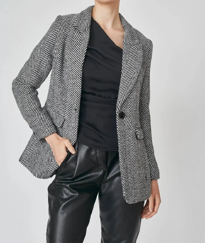 Price Drop Alert Sasso Fishbone Blazer In Dark Grey