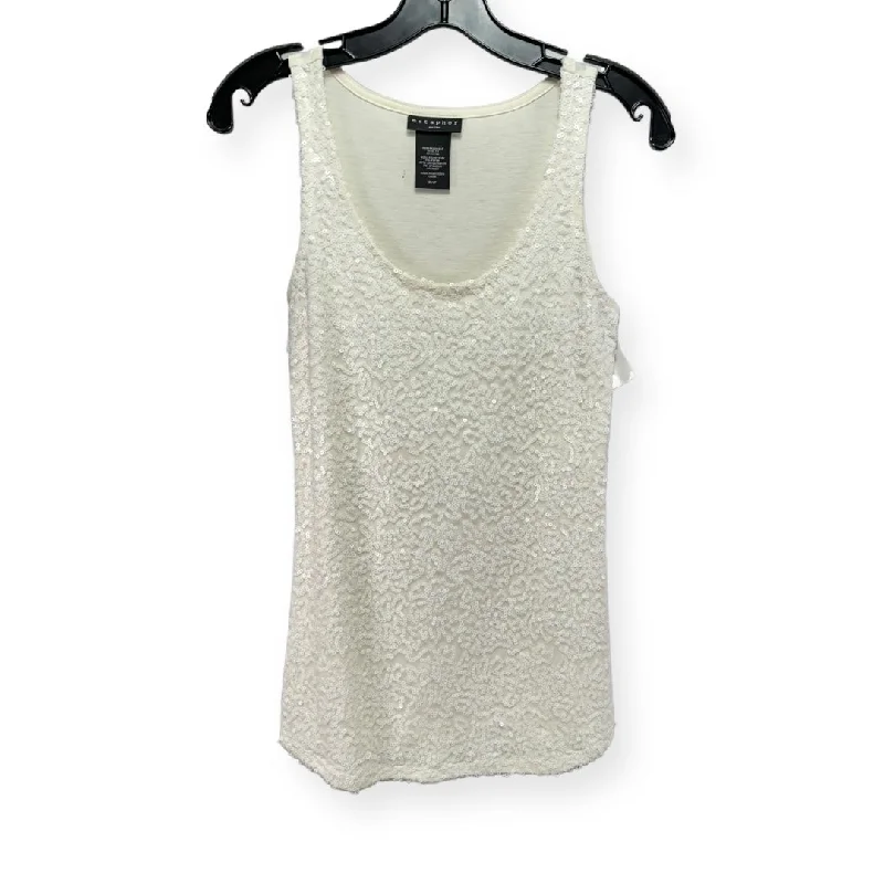 Deal Explosion Sequined Cream Tank Top Metaphor, Size Petite   S