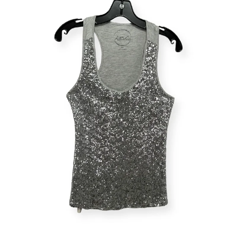Price Meltdown Sequined Grey Tank Top Inc, Size S