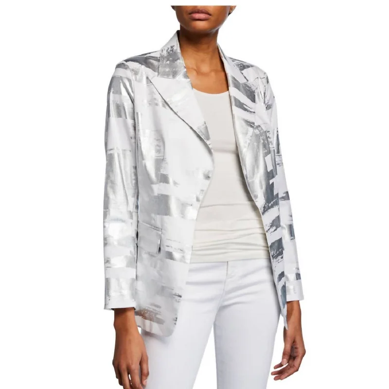Exclusive Online Offer Silver Foil Jacket In White Silver