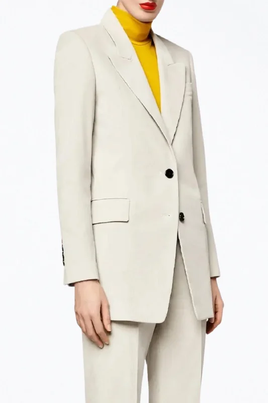 Daily Specials Single-Breasted Cotton-Corduroy Blazer In Bone