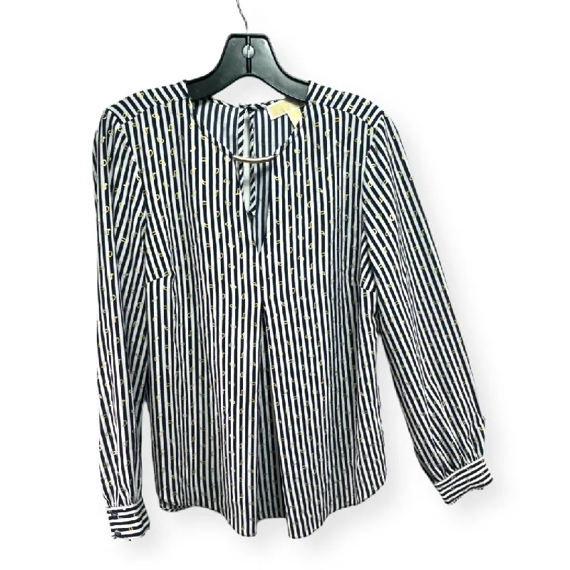 Massive Deals Striped Pattern Top Long Sleeve Michael By Michael Kors, Size S