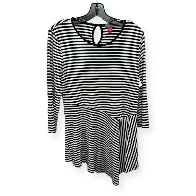 Limited Time Offer Striped Pattern Top Long Sleeve Vince Camuto, Size M