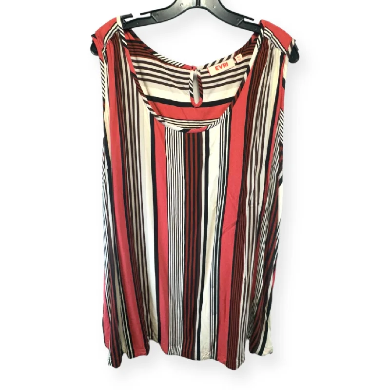 Price Cut Striped Pattern Top Sleeveless Evri, Size 4x