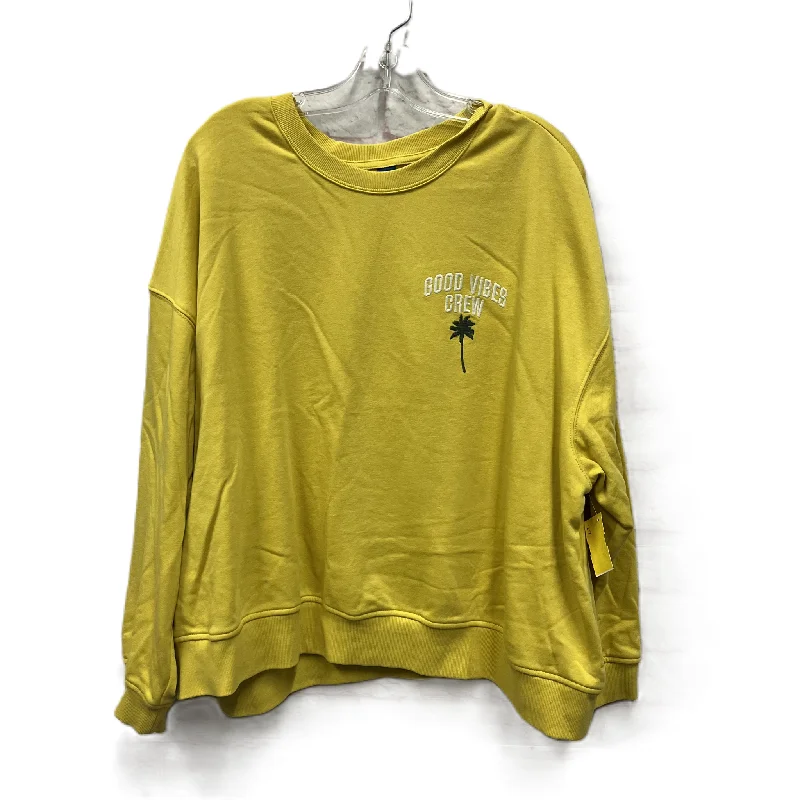 Huge Discounts Sweatshirt Crewneck By Old Navy In Yellow, Size: 3x