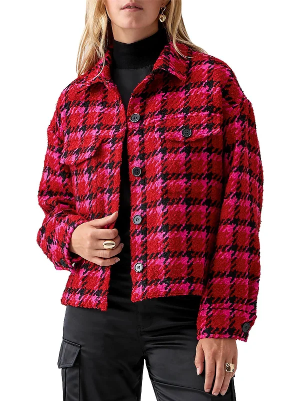Seasonal Clearance The Shacket Womens Textured Short Shirt Jacket