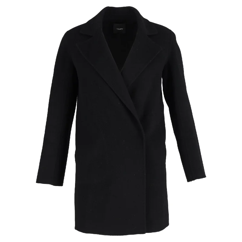 Limited Availability Theory Coat in Black Wool