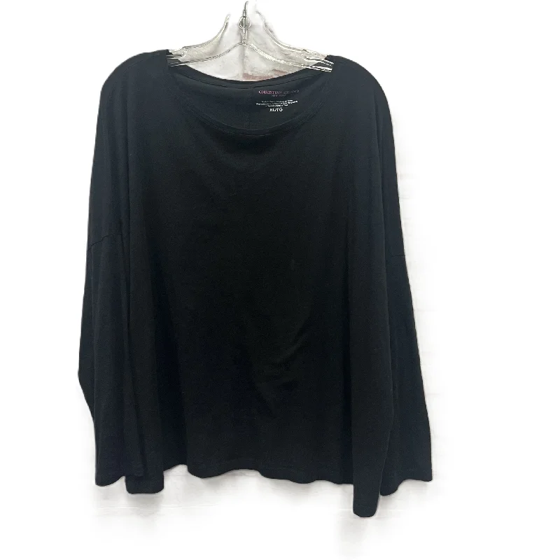 Crazy Deals Top Long Sleeve By Christian Siriano In Black, Size: Xl