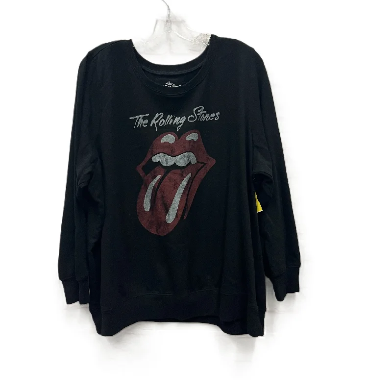 Quick Sale Top Long Sleeve  In Black, Size: 4x