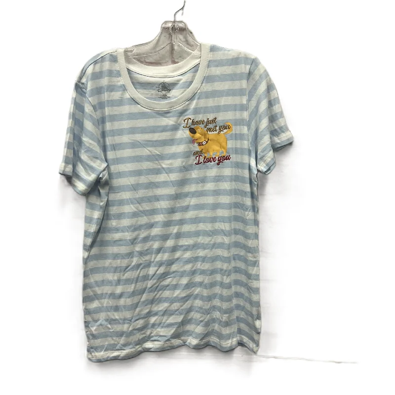 Incredible Offers Top Short Sleeve Basic By Disney Store In Blue & White, Size: 1x