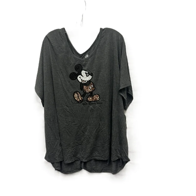 Unbeatable Prices Top Short Sleeve Basic By Disney Store In Grey, Size: 2x