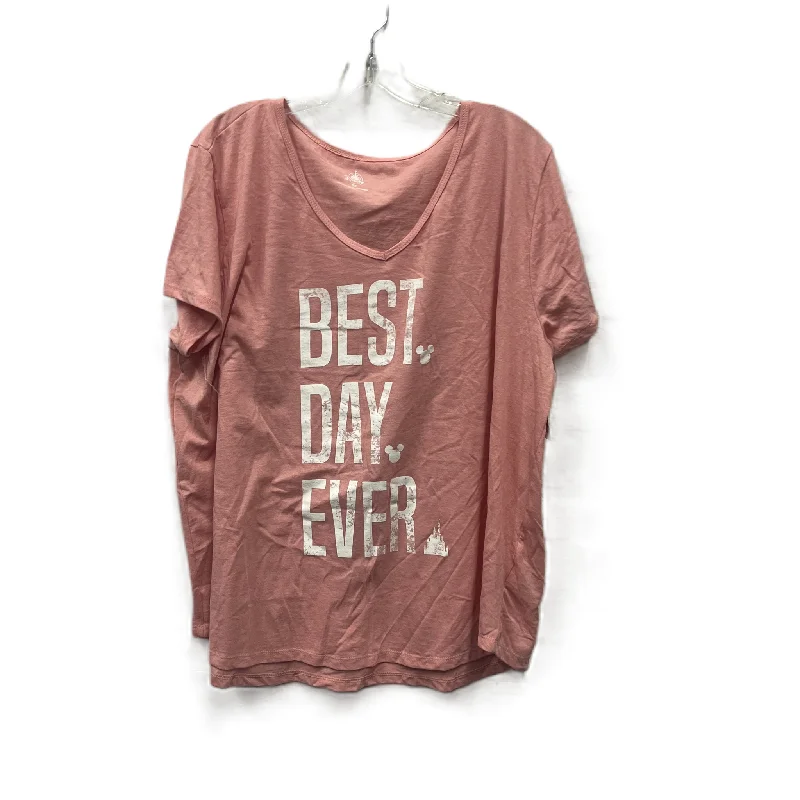 Buy Now Top Short Sleeve Basic By Disney Store In Pink, Size: 2x