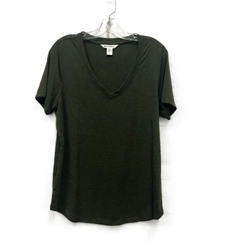 Super Bargain Top Short Sleeve By Athleta In Green, Size: L