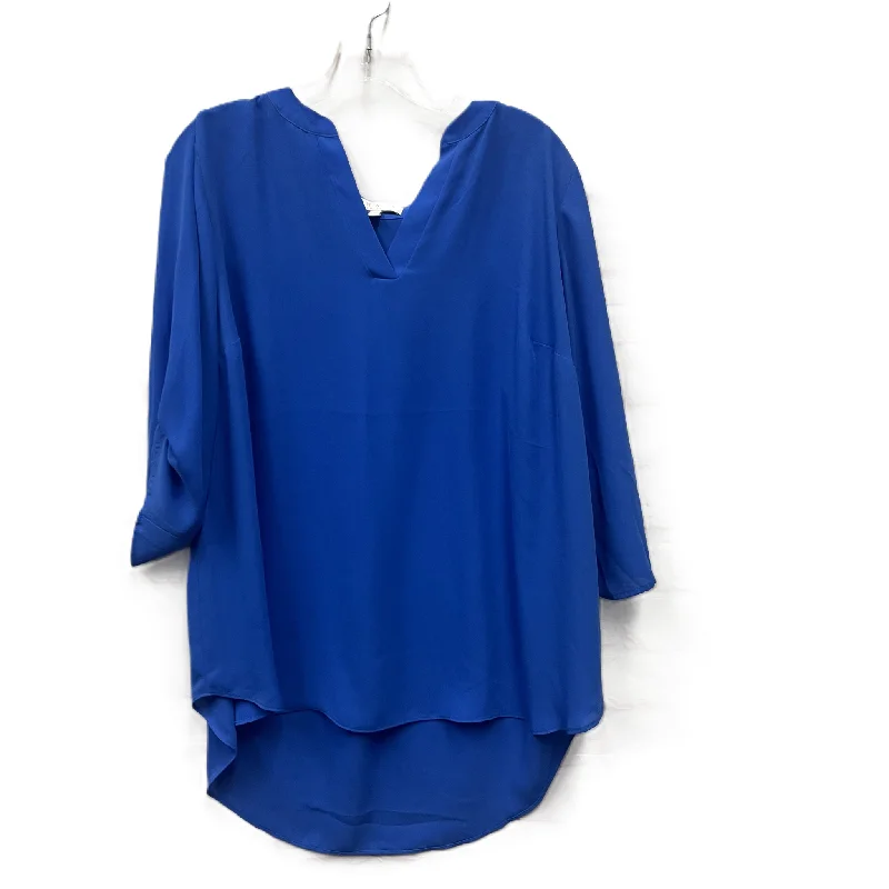 Instant Discount Top Short Sleeve By Chaus In Blue, Size: 1x