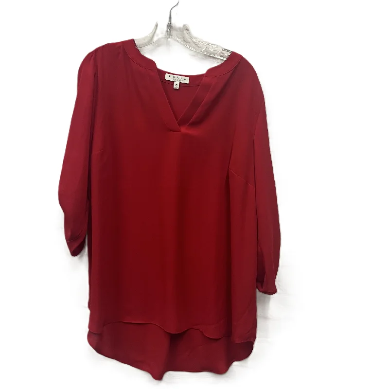 Clearance Sale Top Short Sleeve By Chaus In Red, Size: 1x