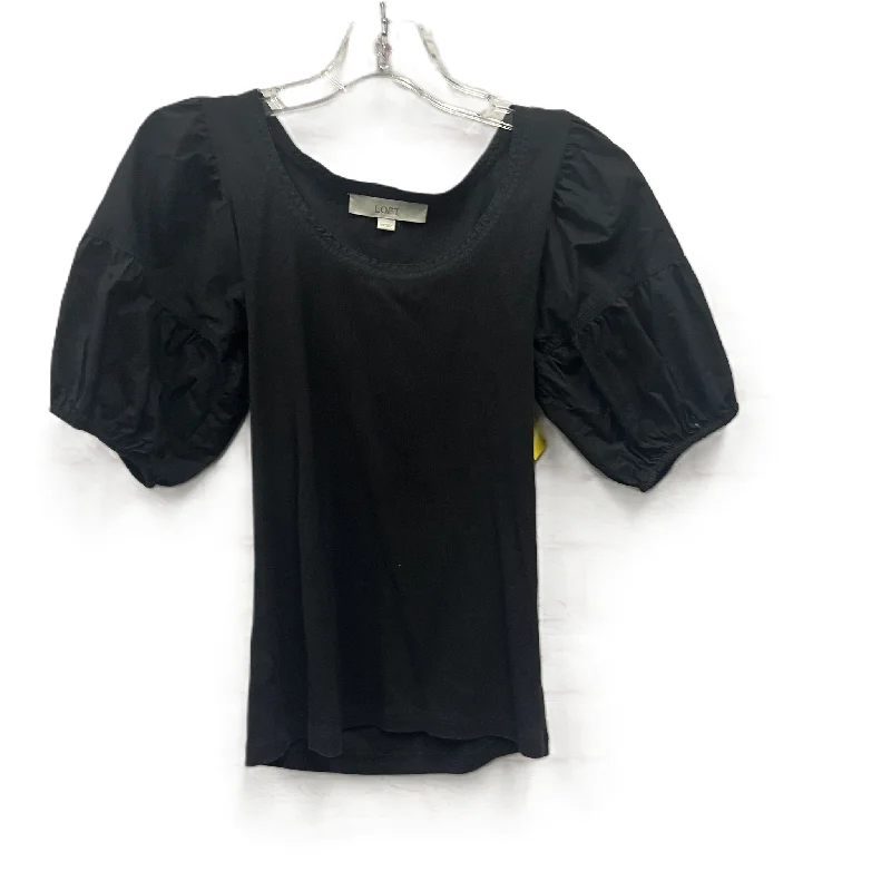 Lowest Price Top Short Sleeve By Loft In Black, Size: Xs