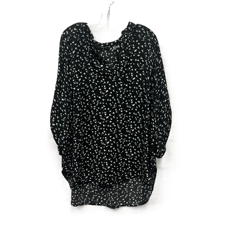Price Cut Top Short Sleeve By T Tahari In Black, Size: 1x