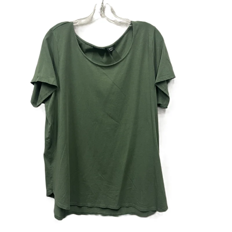 Incredible Offers Top Short Sleeve By Tahari By Arthur Levine In Green, Size: 2x