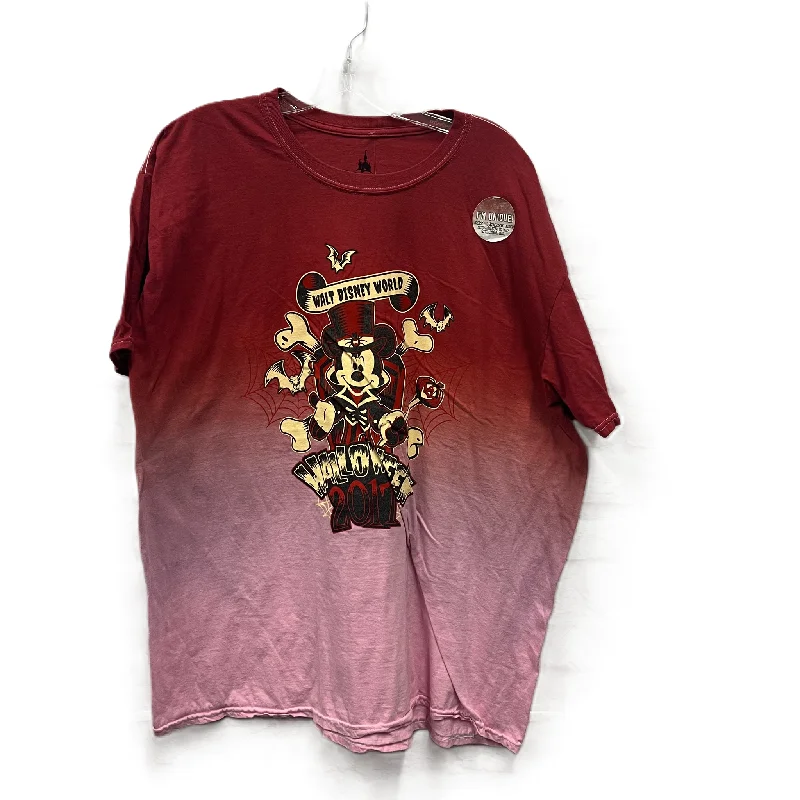 Savings Alert Top Short Sleeve By Walt Disney In Red, Size: 2x