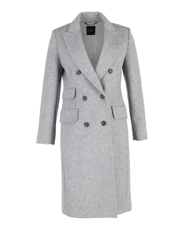 Weekend Deal Weekend Max Mara Double-Breasted Coat in Grey Wool