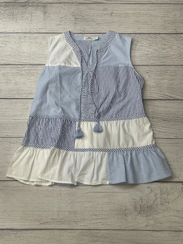 Instant Discount White Blue Top Sleeveless Vineyard Vines, Size L