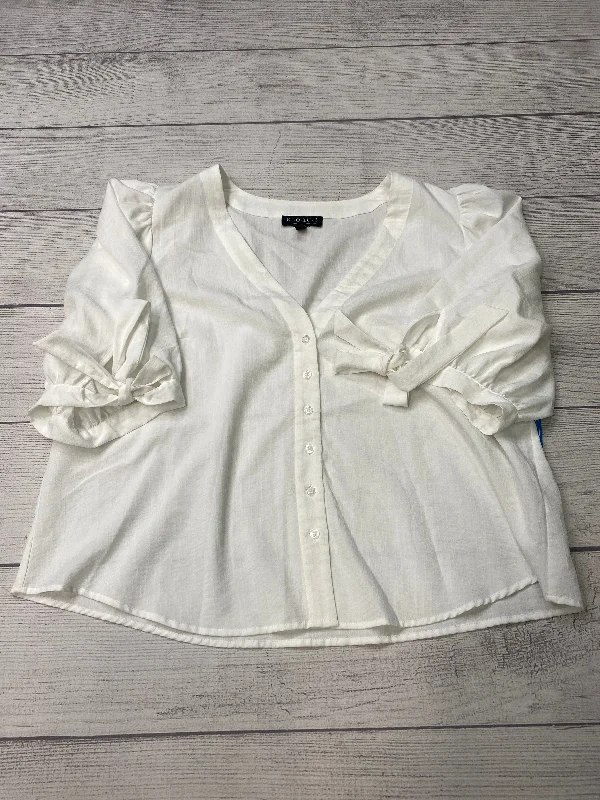 Buy More, Save More White Top Short Sleeve Eloquii, Size Xl