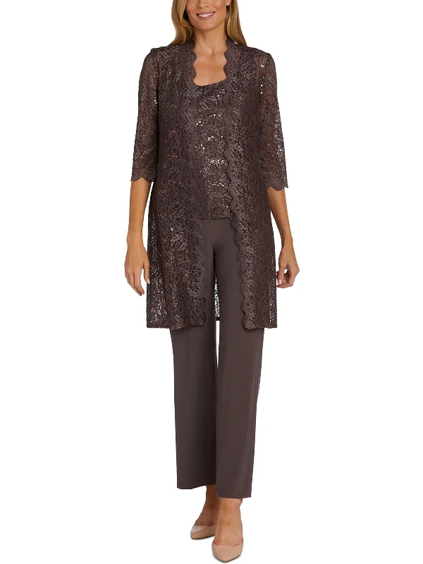 Get It Before It’s Gone Womens 3PC Lace Pant Suit