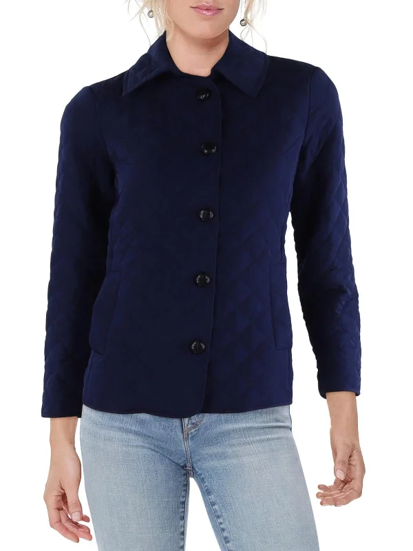 Quick Sale Womens Button Long Sleeves Quilted Coat