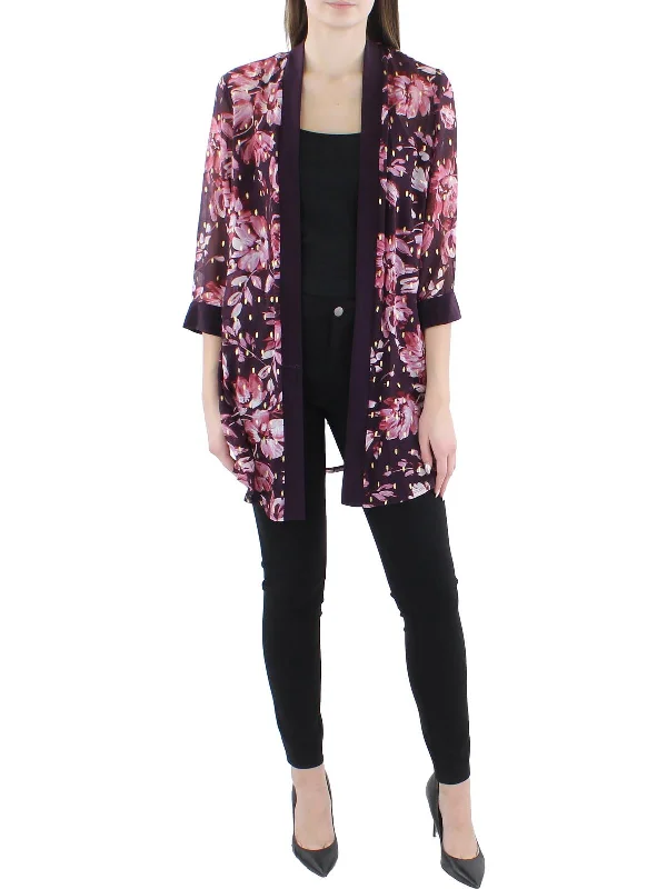 Buy Now Womens Chiffon Sheer Duster Blazer