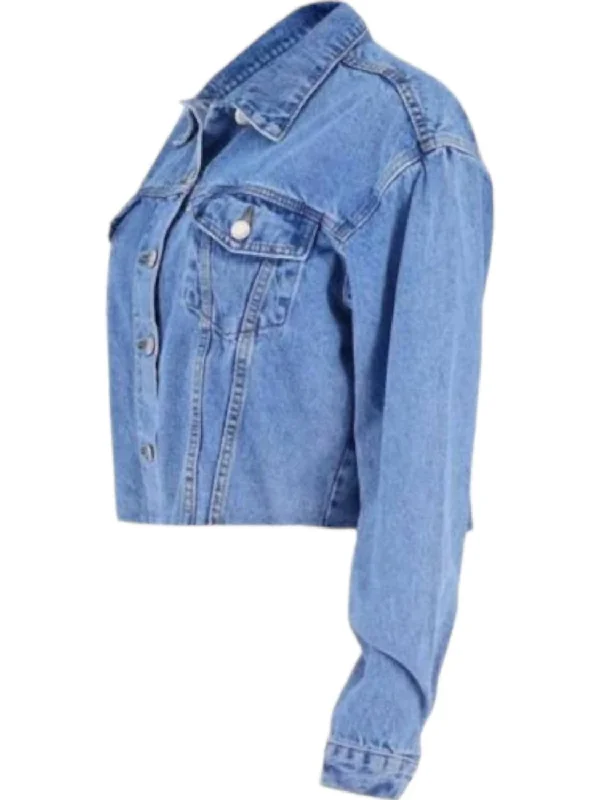 Price Meltdown Women's Cropped Jean Jacket In Denim
